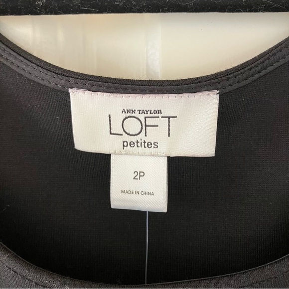 NWT Ann Taylor LOFT Petite Black Retro Sequined Mini Sleeveless Shift Dress (2P) - Picture 7 of 10